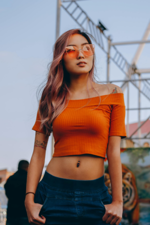 Women Orange Top